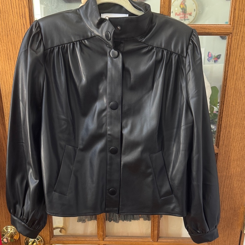 C Wonder by Christian Siriano Black Leather Jacket (Faux)